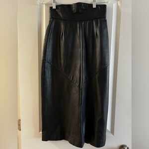High waisted leather skirt